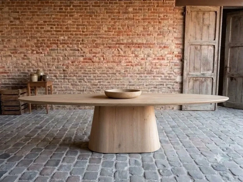 ovale eiken tafel